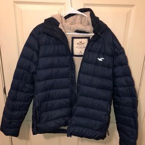 hollister recycled fill hooded puffer jacket